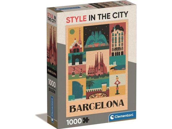 Clementoni Puslespill 1000 brikker Compact Barcelona