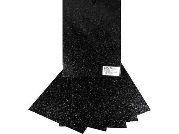 MFP-papir, svart glitterkartong 250 g 25x35 cm, 5 ark