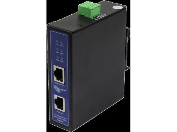 Z ALLNET PoE injektor Industriell MultiGigabit • PoE BT med kraftforsterker (15,4W/30W/90W) • DIN •ALLNET PoE injektor metallhus • ALL-PI2015MGPB-B