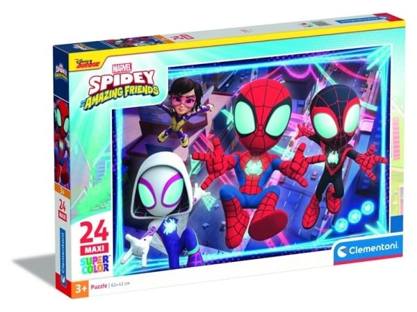 Clementoni Puslespill 24 deler Maxi Super Color Spidey og superkompiser