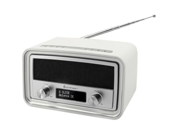 Soundmaster UR190, Klokke, Digitalt, DAB+, FM, PLL, LCD, 3,5 mm, Hvit