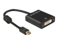 Delock - Video adapter - enkeltlenke - Mini DisplayPort (hann) til DVI-I (hunn) - DisplayPort 1.2 - 20 cm - tommelskruer, 4K-støtte - svart