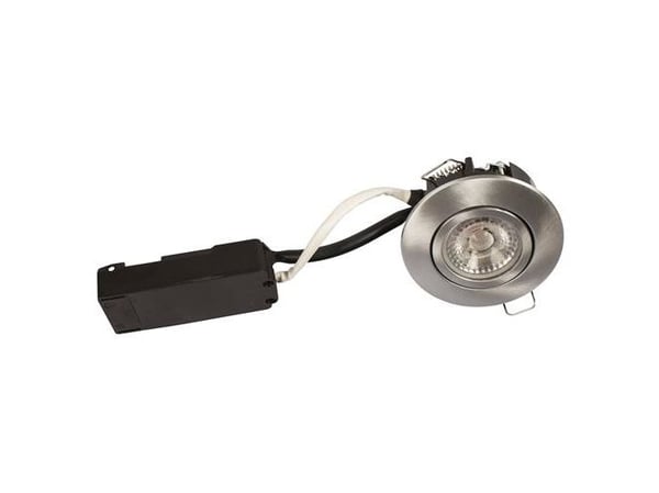Luna LP 230V himmennettävä välkkymätön 6.2W 2700K Ra95 IP44 harjattu alumiini pyöreä.