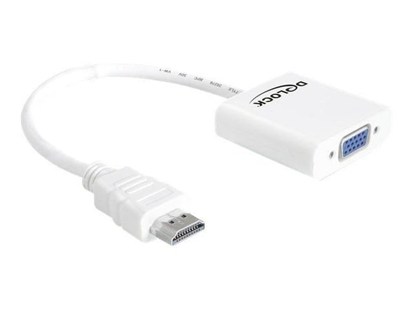Delock - Video adapter - HDMI hann til HD-15 (VGA) hunn - hvit
