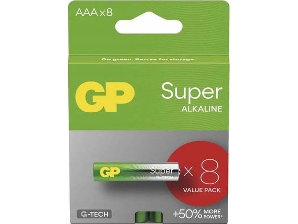 GP-batterier 4+4 GP Super Alkaline AAA 1,5V Micro LR03 (03024ADHETA-B8)
