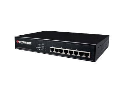 Intellinet 8-Port Gigabit Ethernet PoE+ Switch, 8 x PoE ports, IEEE 802.3at/af Power-over-Ethernet (PoE+/PoE), Endspan, Desktop, Box - Switch - 4 x...