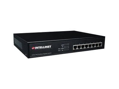 Intellinet 8-Port Gigabit Ethernet PoE+ Switch, 8 x PoE ports, IEEE 802.3at/af Power-over-Ethernet (PoE+/PoE), Endspan, Desktop, Box - Switch - 4 x...