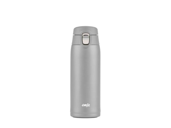 emsa eristetty juomapullo TRAVEL MUG LIGHT, 0,4 L., harmaa ohut ja erittäin kevyt muotoilu, yhden käden käyttö, 100% - 1 kpl (3110600591)