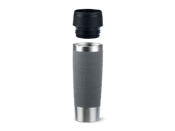 emsa isolert krus TRAVEL MUG Classic, 0,5 L., peppergrå, høykvalitets, vakuumisolert rustfritt stålhus, skyllebar - 1 stk (N20223)