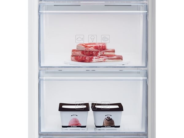 Beko b300 RFNM200T40WN - Fryser - stående - bredde: 54 cm - dybde: 57.5 cm - høyde: 145.7 cm - 177 liter - Klasse E - hvit