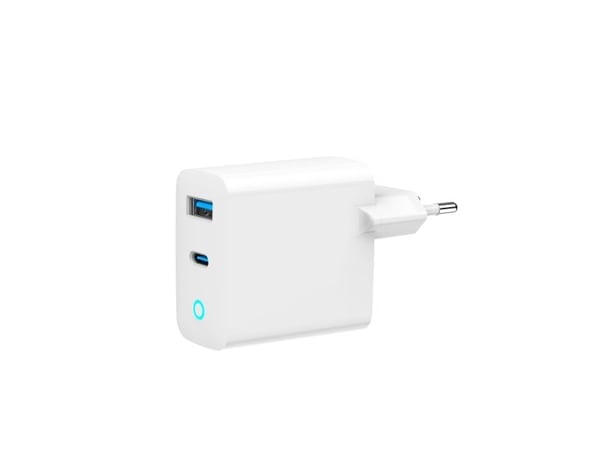 Gembird 2 Port 30W GaN USB Schnellladegerät LED Weiß TA-UC-PDQC30L-W-01, Sisätila, AC, Valkoinen