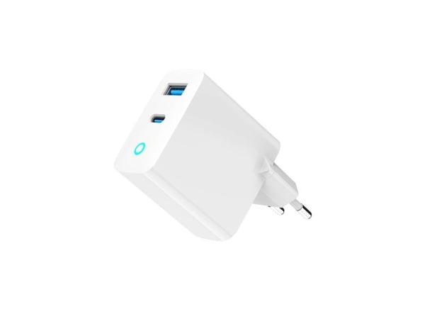 Gembird 2 Port 30W GaN USB Schnellladegerät LED Weiß TA-UC-PDQC30L-W-01, Sisätila, AC, Valkoinen