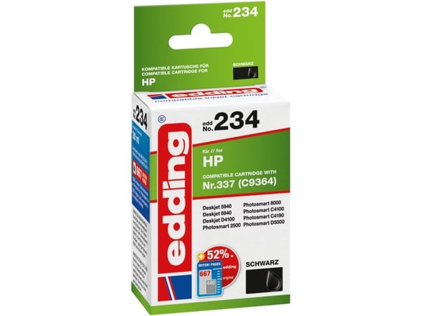 Edding EDD-234, musta, 20 ml, 1 kpl, 845 sivua, Kertapakkaus