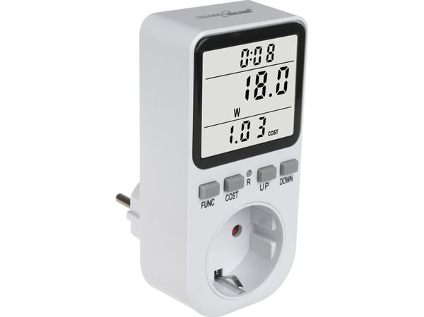GreenBlue energimätare GB364 E, wattmätare, typ E, 220–240V AC 50Hz, max 16A, IP20, inbyggt batteri