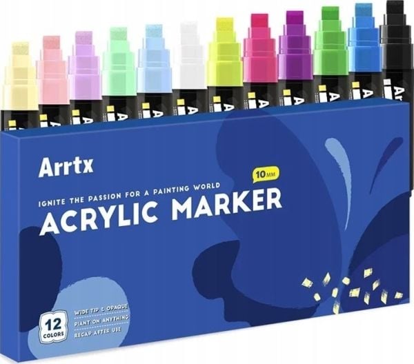 ARRTX akrylmålarmarkörer - tuschpennor ARRTX, 12 färger