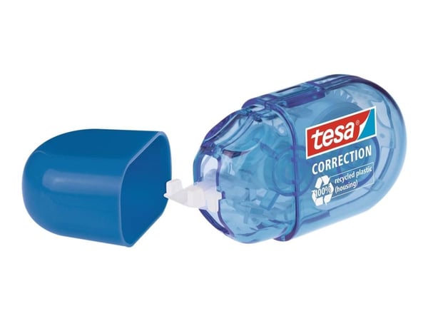 Tesa ecoLogo MINI - Retterulle - 5 mm x 6 m - plastikk, PET - pink, blå (en pakke 2)