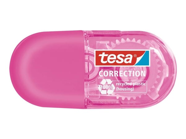 Tesa ecoLogo MINI - Retterulle - 5 mm x 6 m - plastikk, PET - pink, blå (en pakke 2)