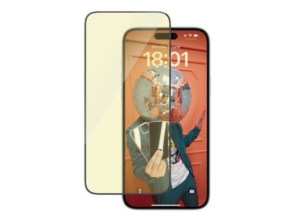 PanzerGlass - Skjermbeskyttelse for mobiltelefon - ultravid passform med EasyAligner - glass - rammefarge svart - for Apple iPhone 15 Plus