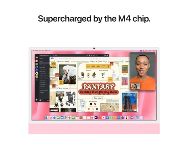 Apple iMac 24 M4 / 16 GB / 512 GB / 10R GPU / Rosa (MWV53ZE/A)