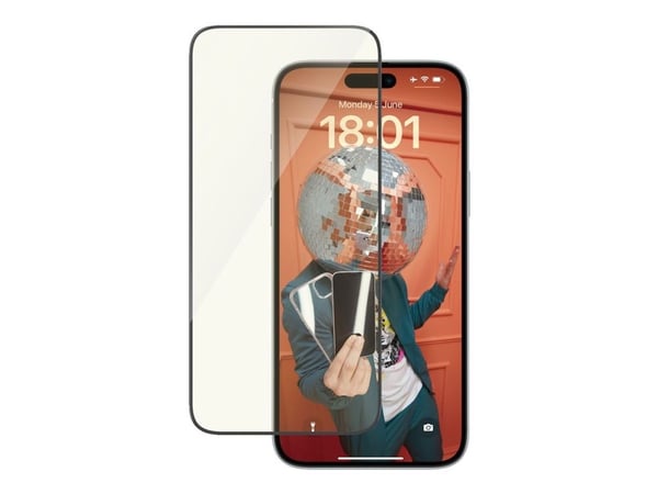 PanzerGlass - Skjermbeskyttelse for mobiltelefon - ultravid passform med EasyAligner - glass - rammefarge svart - for Apple iPhone 15 Plus