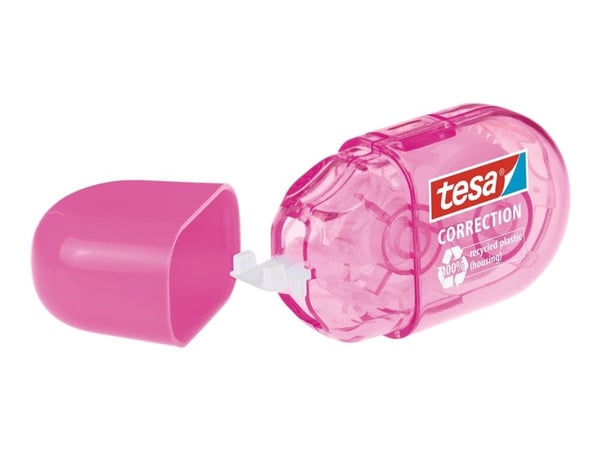 Tesa ecoLogo MINI - Retterulle - 5 mm x 6 m - plastikk, PET - pink, blå (en pakke 2)