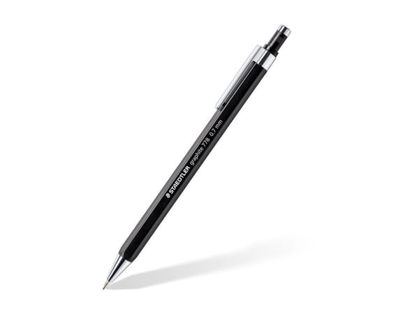 STAEDTLER graphite 778 - Mekanisk blyant - 3B - 0.5 mm - retraktil - med viskelær