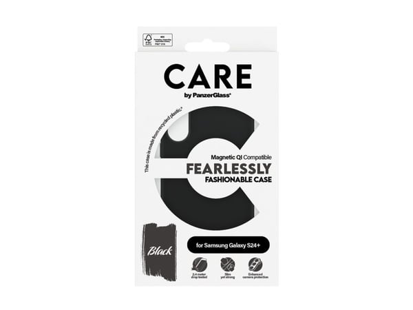CARE by PanzerGlass - Bakdeksel til mobiltelefon - polykarbonat, gummibelegg, mikrofiber, silikon - svart - for Samsung Galaxy S24+