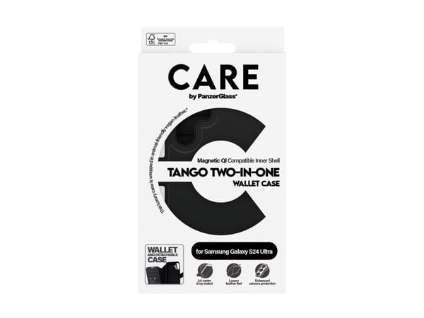 CARE by PanzerGlass Tango - Lommebok for mobiltelefon - 2-i-1 lommebok - termoplast-polyuretan (TPU), polyuretan (PU) - for Samsung Galaxy S24 Ultra