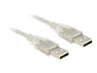 Delock - USB-kabel - USB (hann) til USB (hann) - USB 2.0 - 3 m - gjennomsiktig