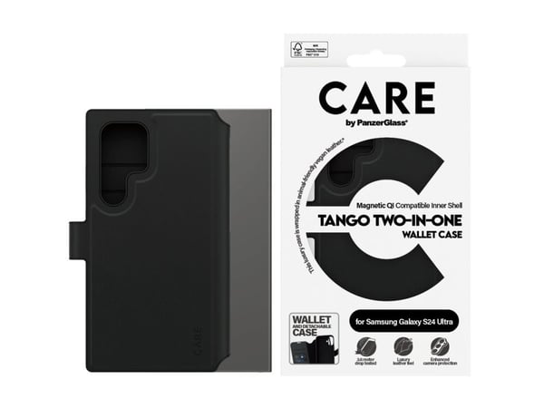 CARE by PanzerGlass Tango - Lommebok for mobiltelefon - 2-i-1 lommebok - termoplast-polyuretan (TPU), polyuretan (PU) - for Samsung Galaxy S24 Ultra