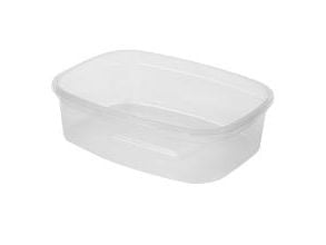 Plastbæger Rektangulær 350ml L136xB102xH38mm PP Klar,14 pk x 50 stk/krt