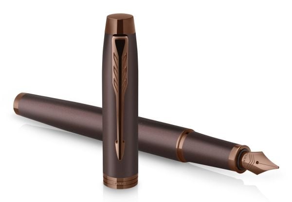 Parker IM, Burgunder, Kassett/omformer fyllesystem, Sort, Metall, Lakk, Rund spiss