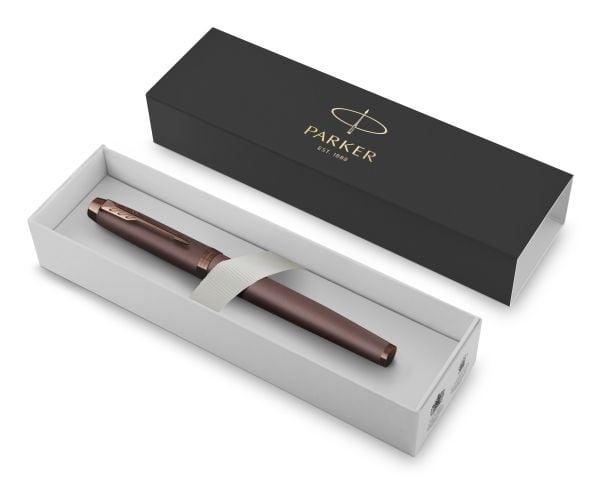 Parker IM, Burgunder, Kassett/omformer fyllesystem, Sort, Metall, Lakk, Rund spiss