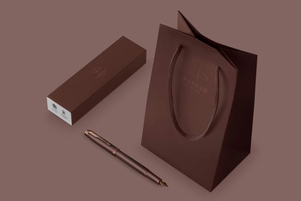 Parker IM, Burgunder, Kassett/omformer fyllesystem, Sort, Metall, Lakk, Rund spiss