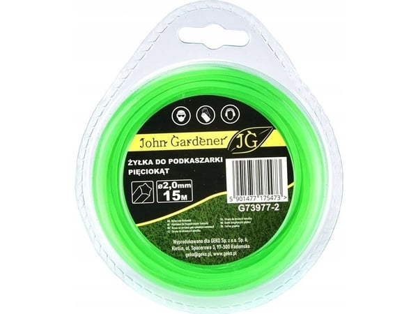 Geko tråd til kantklipper femkant 2,0 mm x 15 m (10/120)