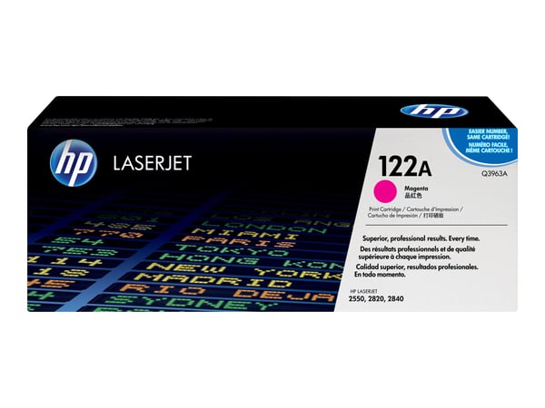 HP 122A - Magenta - alkuperäinen - LaserJet - tonerpatron (Q3963A) - Color LaserJet 2550L, 2550Ln, 2550n, 2820, 2830, 2840 - värillisille LaserJete...