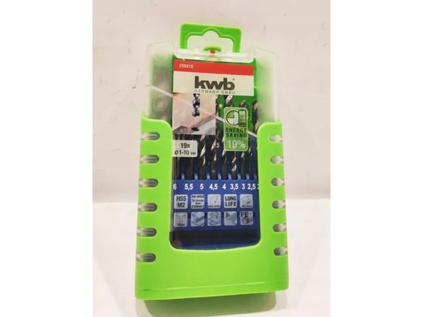 kwb 258819, Drill, Drill bit set, Høyrehåndsrotasjon, Stål, 130°, Høy-Hastighets Stål (HHS)