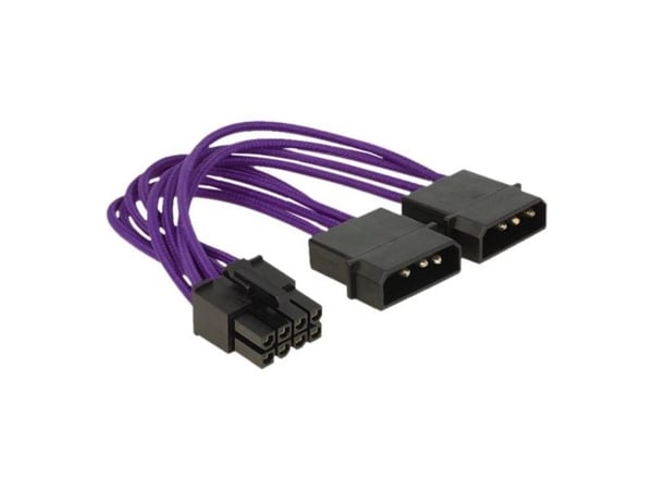 Delock - Strømforsyningsadapter - 4-PIN intern strøm (han) til 8 pin EPS12 V (hun) - 15 cm - lillaa