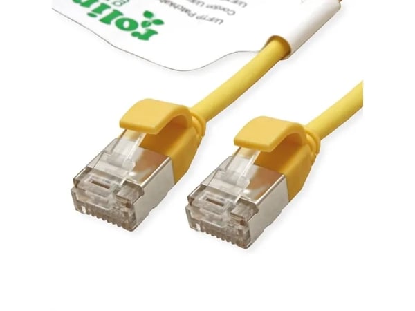 Roline grön 21443321 RJ45 Nätverkskabel, patchkabel CAT 6A U/FTP 0,3 m Gul 1 st