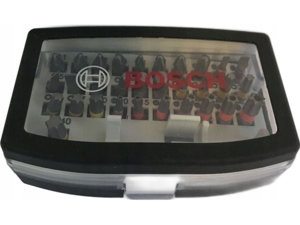 Bosch skruvmejselsats 32 delar torx, phillips, pozidriv, hex, spår, torq-set, längd 25 mm