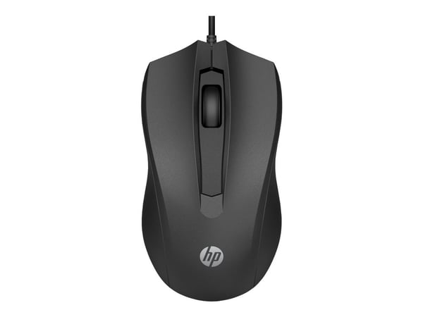 HP Wired Mouse 105, Molempikätinen, Optinen, USB A-tyyppi, 1600 DPI, musta