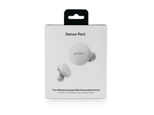 Denon PerL - True wireless-hodetelefoner med mikrofon - i øret - Bluetooth - aktiv støydemping - hvit