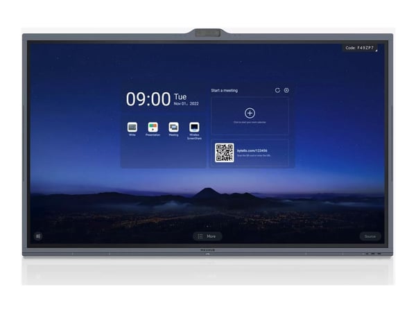 MAXHUB V8630. Skjermdiagonal: 2,18 m (86"), skjermoppløsning: 3840 x 2160 piksler, skjermteknologi: LED. Husfarge: svart. Totalt megapiksler: 8 MP....
