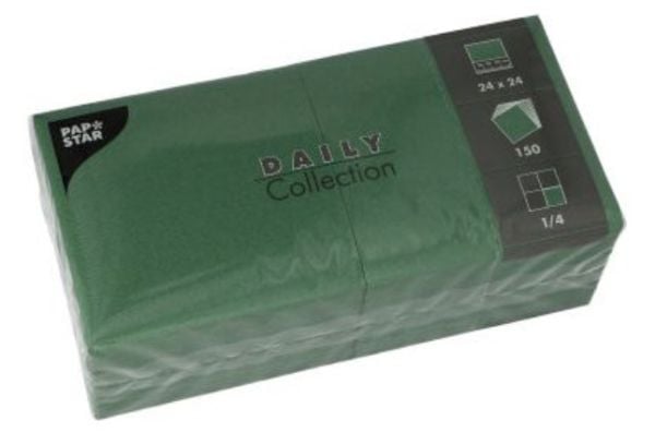 Papstar 89608, Grön, Textil, Torg, 240 mm, 240 mm, 150 styck