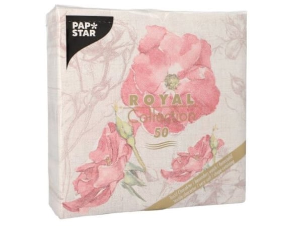 Papstar 89291, Rosa, Tekstil, firkant, Blomstermønster, 400 mm, 400 mm