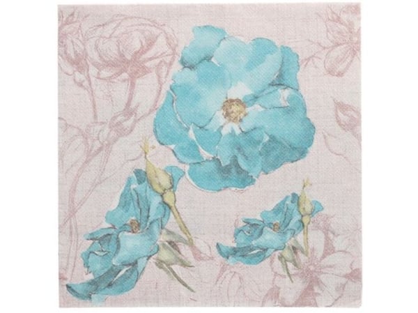 Papstar 89292, Flerfarget, Tekstil, firkant, Blomstermønster, 400 mm, 400 mm