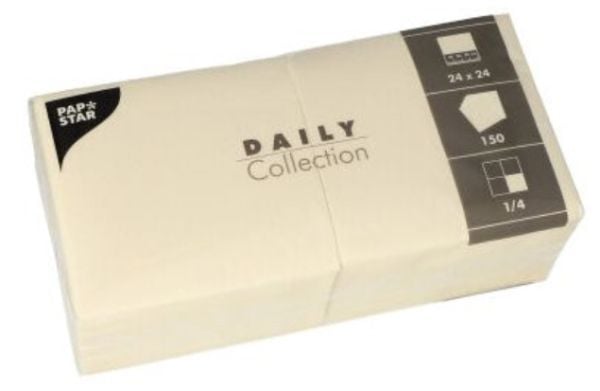 Papstar 89601, Sjampagne, Tekstil, firkant, 240 mm, 240 mm, 150 stykker