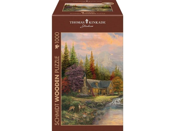 Thomas Kinkade Studios puinen palapeli: Vuoristomaisema ja puro (1000 palaa)