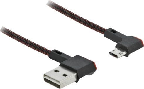 Delock Easy - USB-kabel - USB (hann) 90°-vinklet, reversibel til Micro-USB type B (hann) 90°-vinklet, reversibel - USB 2.0 - 50 cm - svart