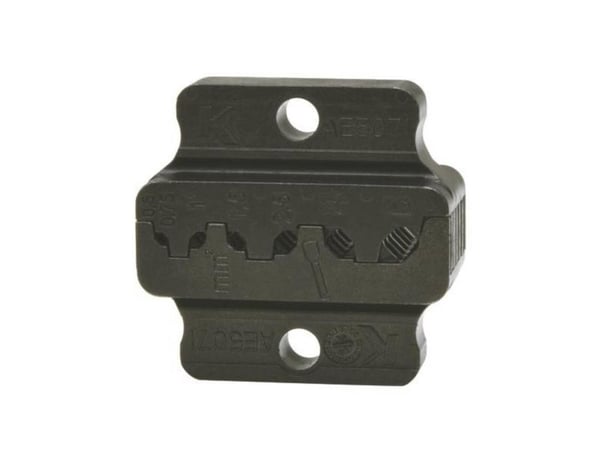 Klauke AE5071 puristusmuotit 0,5 - 6 qmm - Soveltuu DIN 46228-1 ja DIN 46228-4 mukaisille lankasulakkeille. Nelikulmainen puristusmuotti ja kampapr...